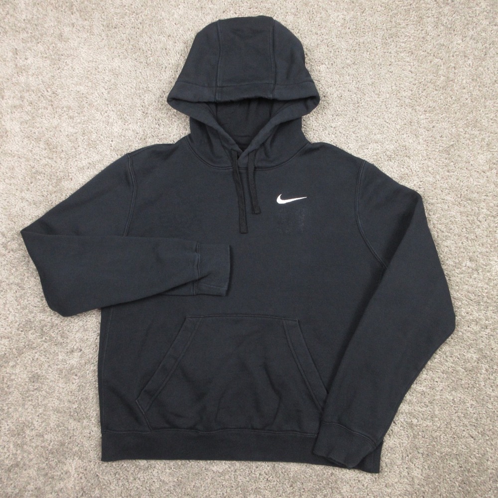 Nike Sweater Mens Medium Black Sportswear Club Fleece Pullover Hoodie Sweatshirt